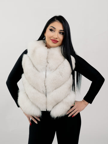 Haina de blana naturala de Vulpe Polara, Model 2 in 1