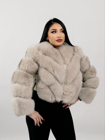 Haina de blana naturala de Vulpe Polara, Model 2 in 1