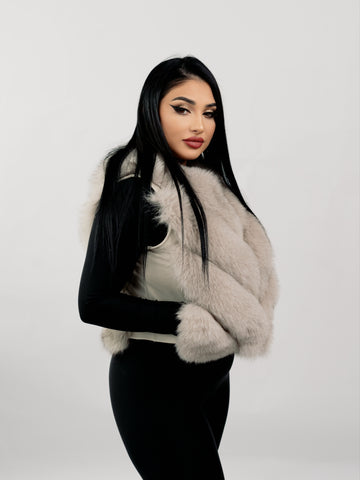 Haina de blana naturala de Vulpe Polara, Model 2 in 1